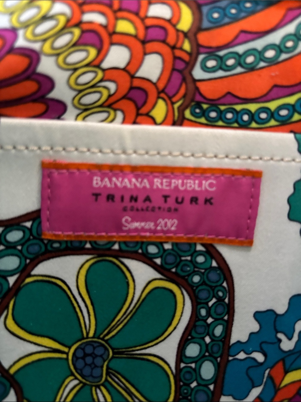 Banana Republic Trina Turk oBright Turquoise Leather Tote Bag - Picture 3 of 6